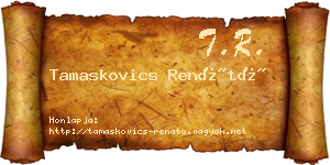 Tamaskovics Renátó névjegykártya